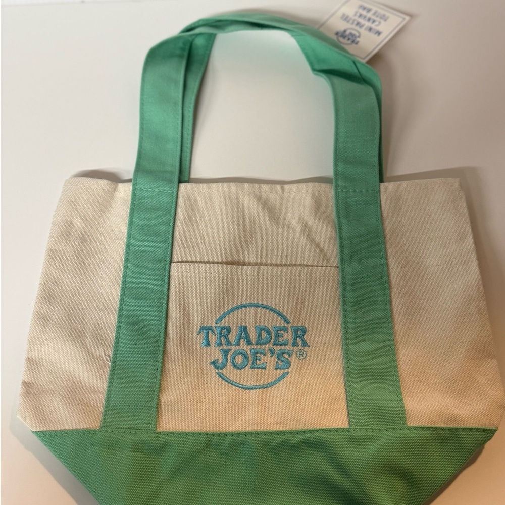 Trader Joe’s mini Green and Cream Tote Bag